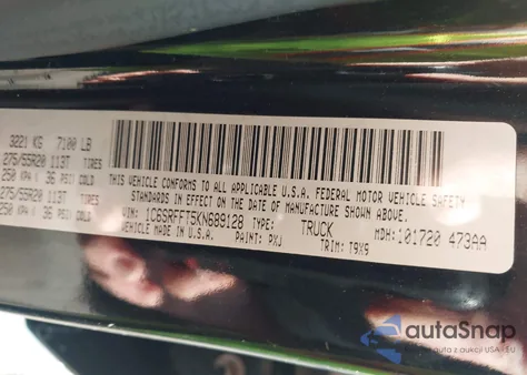 2019 Ram 1500 Big Horn/Lone Star 4X4 5'7 Box from USA, damaged, VIN 1C6SRFFT5KN689128